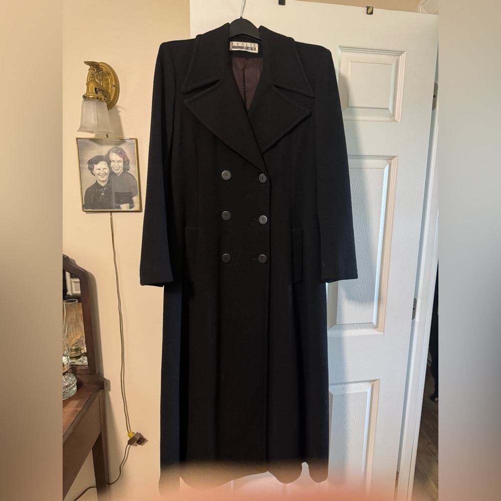 Black Double-Breasted Long Coat